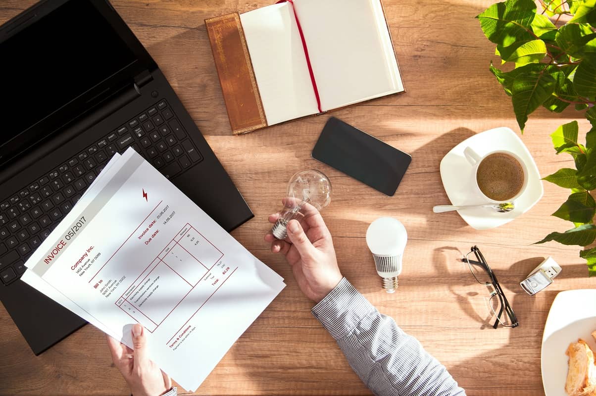 Paying electric bill online via laptop